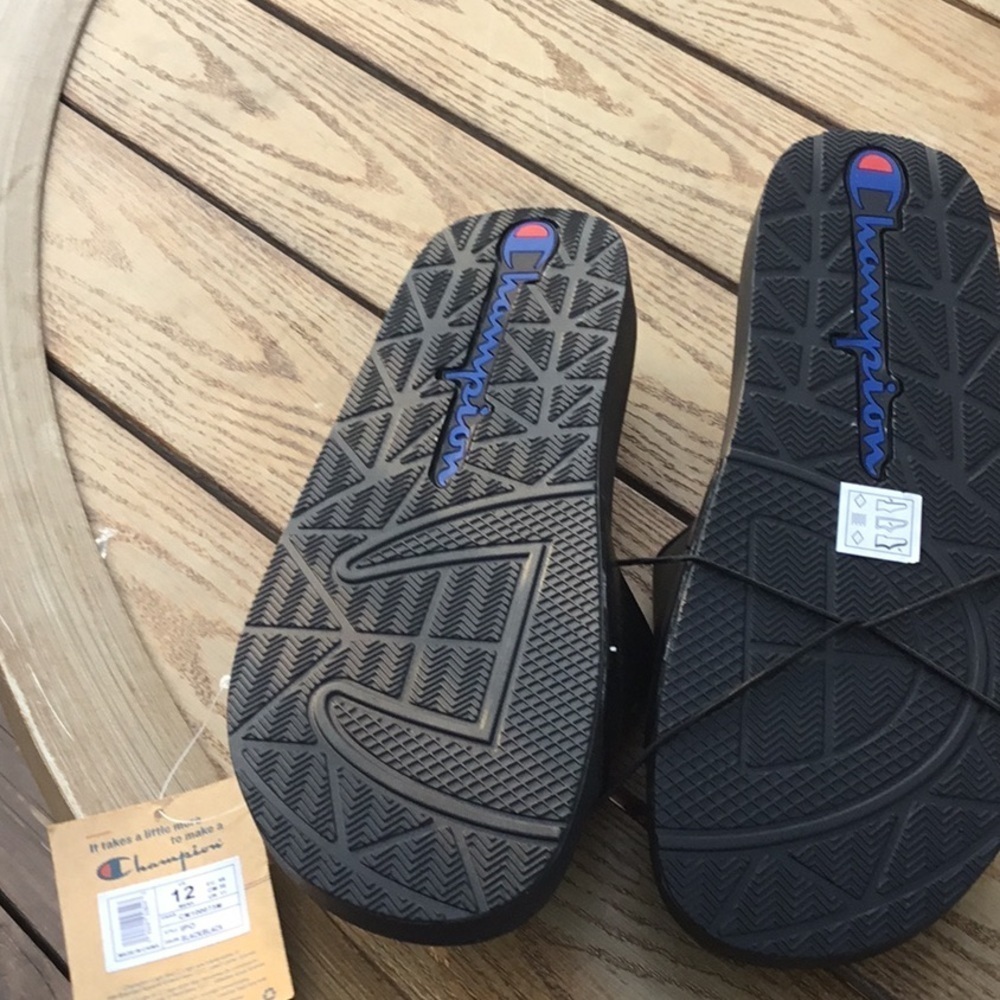 Champion Black and Blue Slide Sandals - Picture 3 of 3
